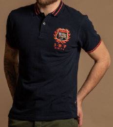 POLO PACMAN NAVY HOMME