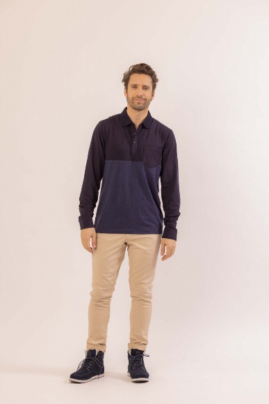 POLO PERKINS NAVY HOMME