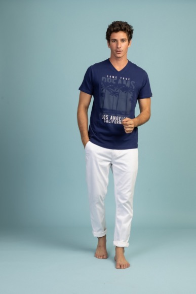 T-SHIRT THESEE SEA BLUE HOMME